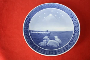 1918 ROYAL COPENHAGEN CHRISTMAS OLD PLATE SHEPHERD sheep - Picture 1 of 4