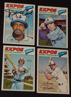1977 - MONTREAL EXPOS - BASEBALL - MLB - AUTOGRAPHS - CARDS (4) - ORIGINAL - Image 1 of 4