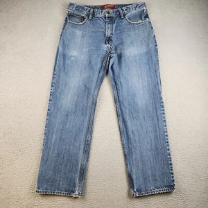 VTG Y2K Arizona Jeans Men's 34x30 Loose Fit Straight Fade Distressed Grunge Blue - Picture 1 of 12