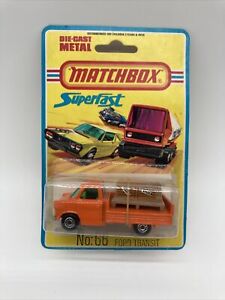 1976 Matchbox Superfast #66 Ford Transit Truck  Carded Blister Pack