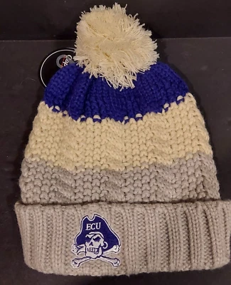 NUEVO CON ETIQUETAS LOGO GORRA POMPÓN PUNTO ECU PIRATAS CAROLINA ORIENTAL MULTICOLOR Foto 1 de 2