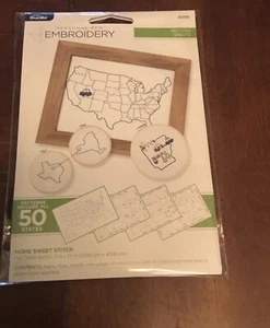 USA Embroidery Stitch Set- Includes Patterns, Floss, Needle & Instructions - Picture 1 of 1