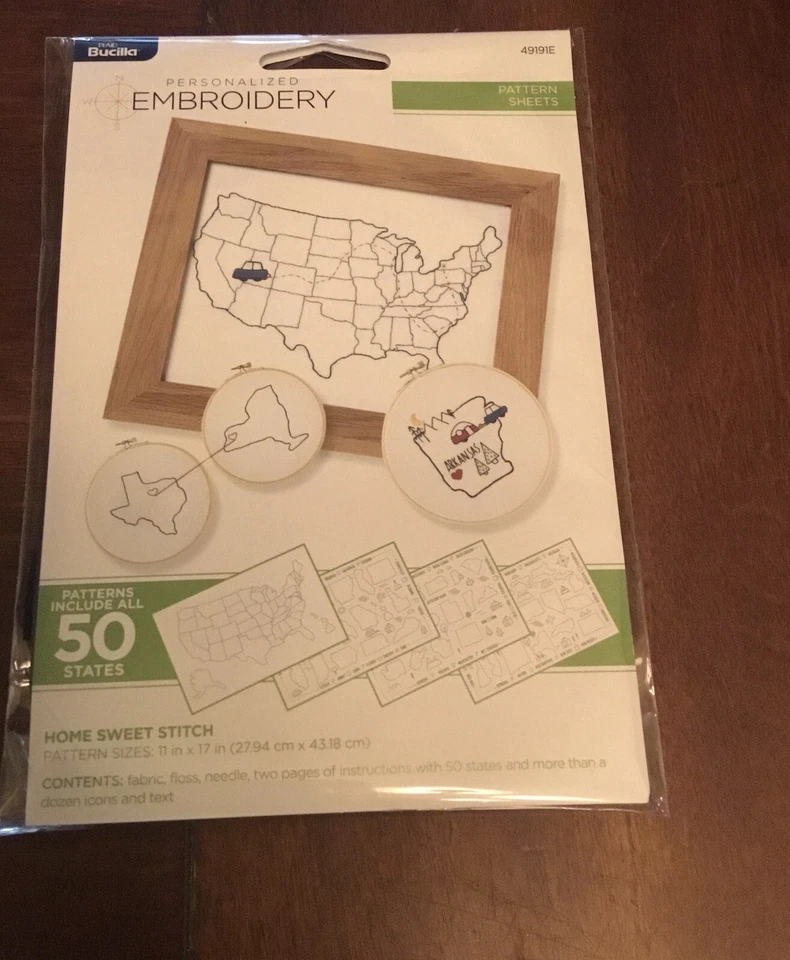 USA Embroidery Stitch Set- Includes Patterns, Floss, Needle & Instructions - Image 1 of 1