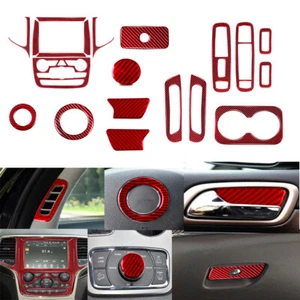20Pcs For Jeep Grand Cherokee 2011-2020 Red Carbon Fiber Full Set Interior Cover - Foto 1 di 11