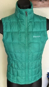 Used Girl’s MARMOT Green Colored Down Vest, Size M/M - Picture 1 of 12