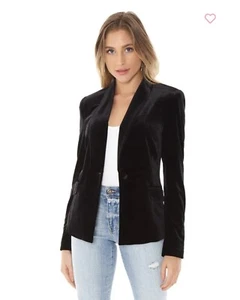 Nordstrom 1. State Damen Blazer schwarz klassisch Einknopf Samt Gr. XS (0) - Bild 1 von 7