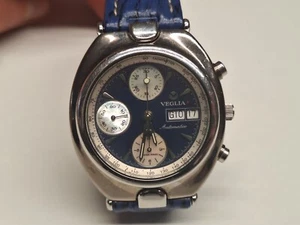 Veglia Titan orologio cronografo uomo automatico 39 mm Valjoux 7750 Titanio - Foto 1 di 16