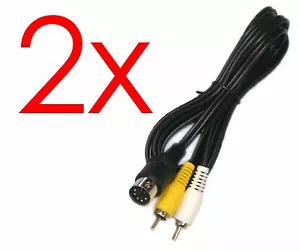 2x Mono RCA AV Audio Video Cables For SEGA GENESIS 1 MASTER SYSTEM 1 NEO GEO AES - Picture 1 of 1