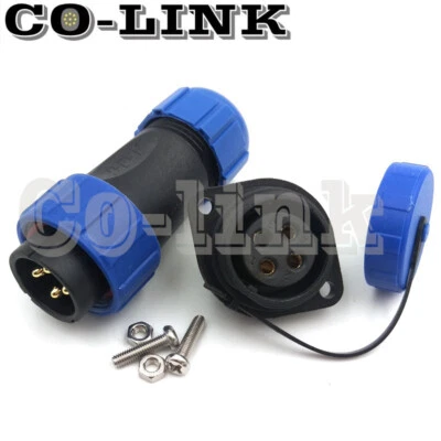 SP21 4 Core Screw Fix Panel Mount Connector IP65 Waterproof Aviation Connector - Image 1 of 4