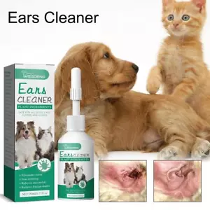 Ear Cleaner Drops For Pet Dog Puppy Cat Kitten Kill HOTS New~ Fluid-20ml O1K2 - Picture 1 of 9