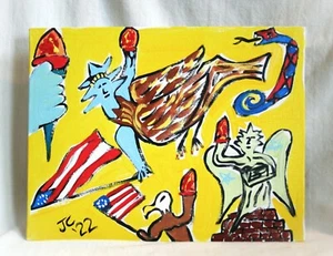 STATUE OF LIBERTY EAGLE Jr CHARLIE FAST OUTSIDER POLITICAL FOLK POP ART AMERICA - Picture 1 of 9