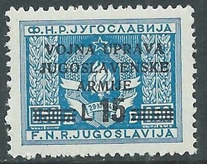 1947 OCC. JUGOSLAVA LITORALE SLOVENO 15 LIRE SU 0,50 MNH ** - RA10-4 - Picture 1 of 1