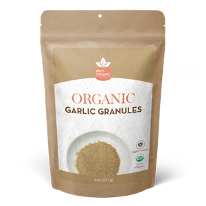 Bio Knoblauch Granulat 8 Unzen gentechnikfrei granulierter Knoblauch starker Geschmack Pulver24 - Bild 1 von 3