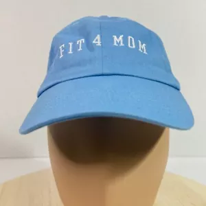 Mom Baseball Cap Women's Trendy Baby Blue "Fit 4 Mom" Hat Adjustable Strap - Picture 1 of 13
