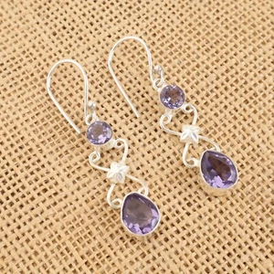 Iolite Gemstone 925 Sterling Silver Earring Handmade jewelry Earring Gift For - Picture 1 of 3