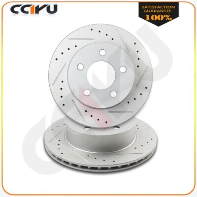 Front Brake Rotors For Cherokee Comanche Wrangler Jeep Grand Drilled And Slotted - Image 1 of 4