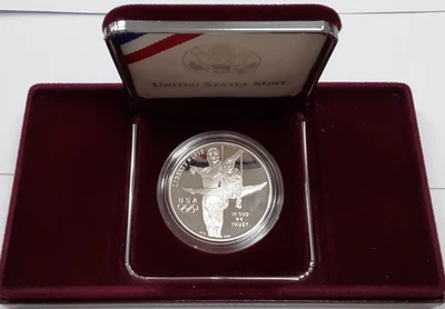 1995-P US Mint 1996 Alanta Olympics/Gymnastics Proof Silver Dollar in OGP - Image 1 of 4