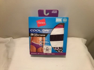 Hanes Womens Cool Dri Hipsters  Size 9 - Image 1 of 3
