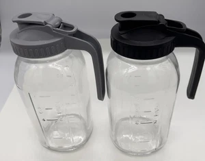 Mason Jar Glass Pitchers 2- 32 oz with Leak Proof Lid Handle for Water Juice Tea - Picture 1 of 7
