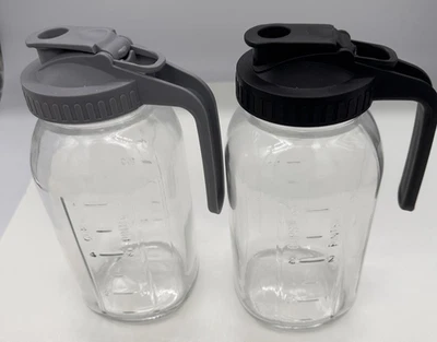 Mason Jar Glass Pitchers 2- 32 oz with Leak Proof Lid Handle for Water Juice Tea - Image 1 of 4