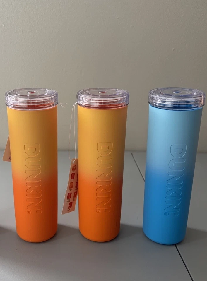 Dunkin Donuts Rainbow Silicone Sipper Cup Lot Of 3 - Image 1 of 1