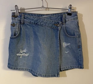 Zara Z1975 Wrap-Over High-Waist Denim Skort Shorts Gr. S - Bild 1 von 7
