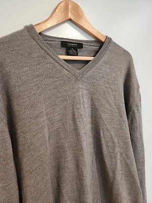 Suéter de Lana Marino Giorgiolini Para Hombre XL Gris Cuello en V Pullover Hecho en Italia Foto 1 de 4