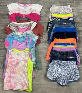 Lot of 28 Girls Clothes 8 Yr Old Summer Shorts Short Sleeve Indigo Rein, DSG etc - Picture 1 of 23