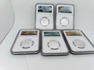 2020S PF70 ULTRA CAMEO SILVER PROOF WEIR FARM 25C 1ST RELEASE 5 COIN SET - Picture 1 of 12