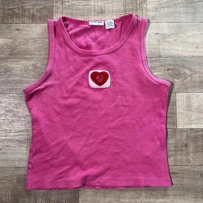 Camiseta sin mangas Y2K Energie Mall Goth Baby de colección L ajustada corazón bordado Foto 1 de 4