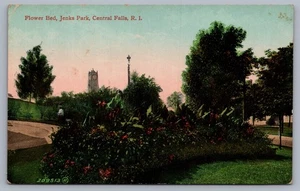 Blumenbeet Jenks Park Central Falls R.I. Rhode Island 1913 Postkarte L6 - Bild 1 von 3
