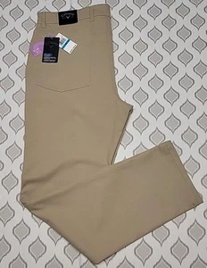 Neu mit Etikett Callaway Opti-Dri leichte Golfhose 36 x 32 khaki beige Chinchilla neu 96 $ - Bild 1 von 4