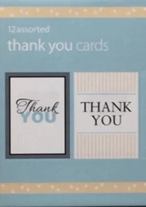 💌 12 Assorted THANK YOU Cards By Fantus Paper Products 12 ct Foil Box C1 - Picture 1 of 4