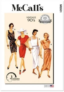 Vestido McCall's patrón de costura vintage años 90 Misses simulado pareo 8501 talla 4-12/12-20 - Imagen 1 de 6