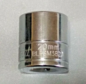 BLUE POINT BLPSM3820, 3/8" DRIVE, 20MM. SOCKET, SHALLOW, 6 POINT *NEW UNUSED* - Picture 1 of 7