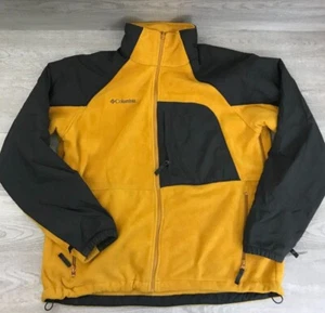 Columbia Interchange Mens L Zip Up Fleece Jacket High Neck Vent Yellow Gold - Picture 1 of 9