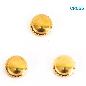 Drei Stück Schweizer Uhrenkrone Gold mit Druckknopf #CR055# - Bild 1 von 5