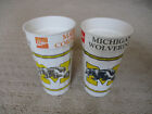 1990 University Of Michigan Plastic Drink Cup Lot Of 2 *