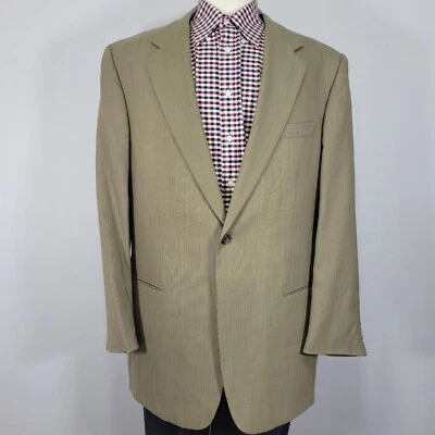 Monsieur Givenchy Men's Sport Coat Blazer One Button Brown 100s Worsted Wool 44L - Image 1 of 4