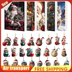 Cute Christmas Advent Calendar Christmas Tree Cat Pendant Cat Ornament Calendar  - Bild 1 von 27