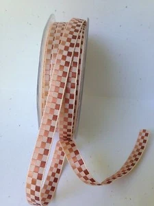 3/8 Inch WOVEN CHECK Ribbon - May Arts - MN32 - Shades of Brown - 50 Yds. - Picture 1 of 1