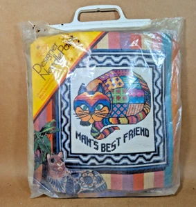 Vintage Katze Nadelspitze hell psychedelisch Patchwork Mann beste Freundin - Bild 1 von 11