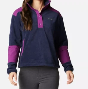 NWT Columbia Womens Benton Springs Cropped Fleece Pullover-Plum/Nocturnal (3X) - Picture 1 of 6