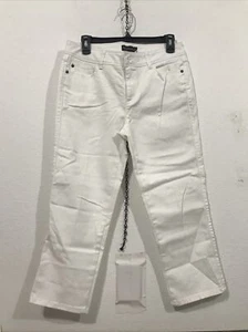 DANA BUCHMAN - WOMEN CROPPED PANTS - SIZE 4 - WHITE - (TW-3318) - Picture 1 of 5