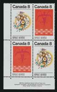 1972 Canada SC# 565a LL Indians of the Plains - Plate 1 Plate Block M-NH #2351c - Picture 1 of 1