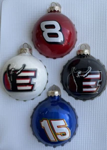 Dale Earnhardt Inc NASCAR Glass Christmas Ornament 4 Pack Made in USA - Picture 1 of 5