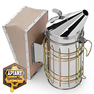 Bee Hive Smoker Stainless Steel with Heat Shield Calming Beekeeping Equipment - Picture 1 of 3