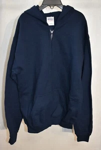 Gildan Sweatshirt Hoodie Size Large Heavy Blend Navy Boy's New - Picture 1 of 4
