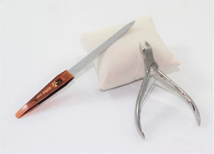 Gifaz Tronchese Pelle + Limetta  Metallo Diamantato  Acciaio Inox Made in Italy - Picture 1 of 3