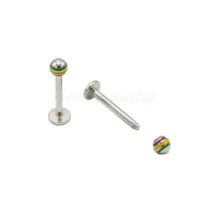 16g Stainless Steel Jamacian Labret Lip Monroe Cheek Tragus Ring Stud Piercing - Picture 1 of 2